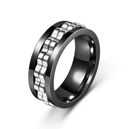 Stainless Steel Rotating Gear Ring: Engineered Elegance for Men