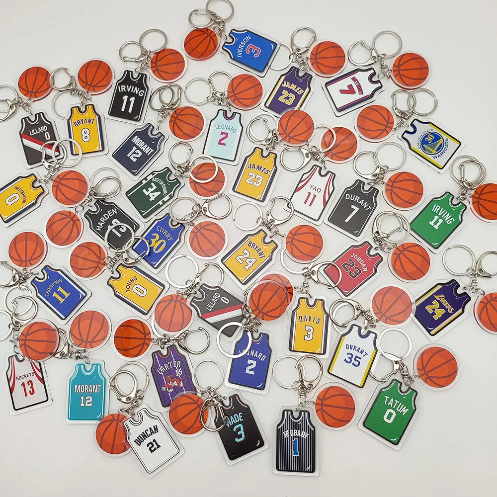 🏀🔑 Hoops Style: Basketball Jersey Keychain