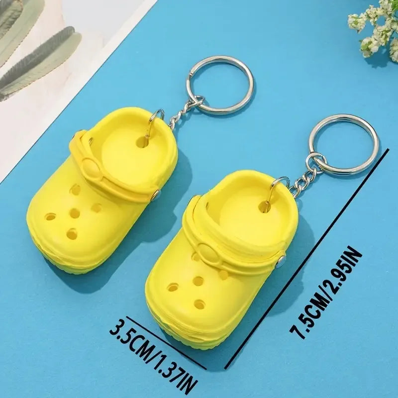 ✨ Silicone Sole Charm: 3D Slipper Keychain 🗝️