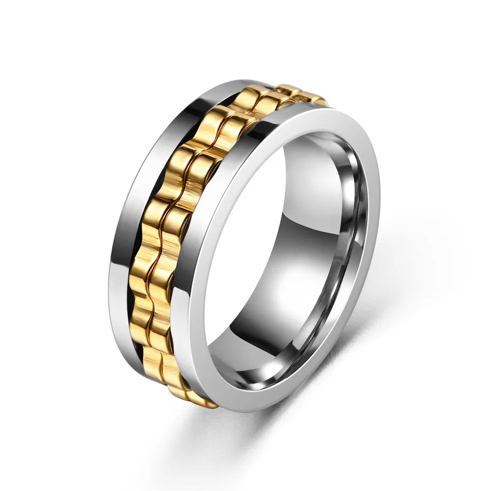 Stainless Steel Rotating Gear Ring: Engineered Elegance for Men