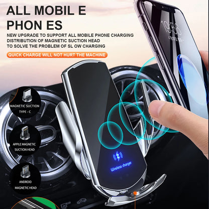 Super Smooth Car Mobile Phone Holder 15w Wireless Charging Auto open/close