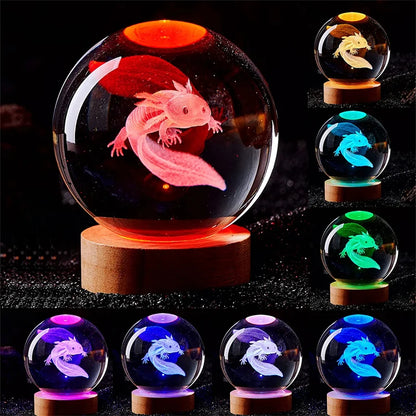 🌙 Axolotl Crystal Nightlight: Whimsical Illumination