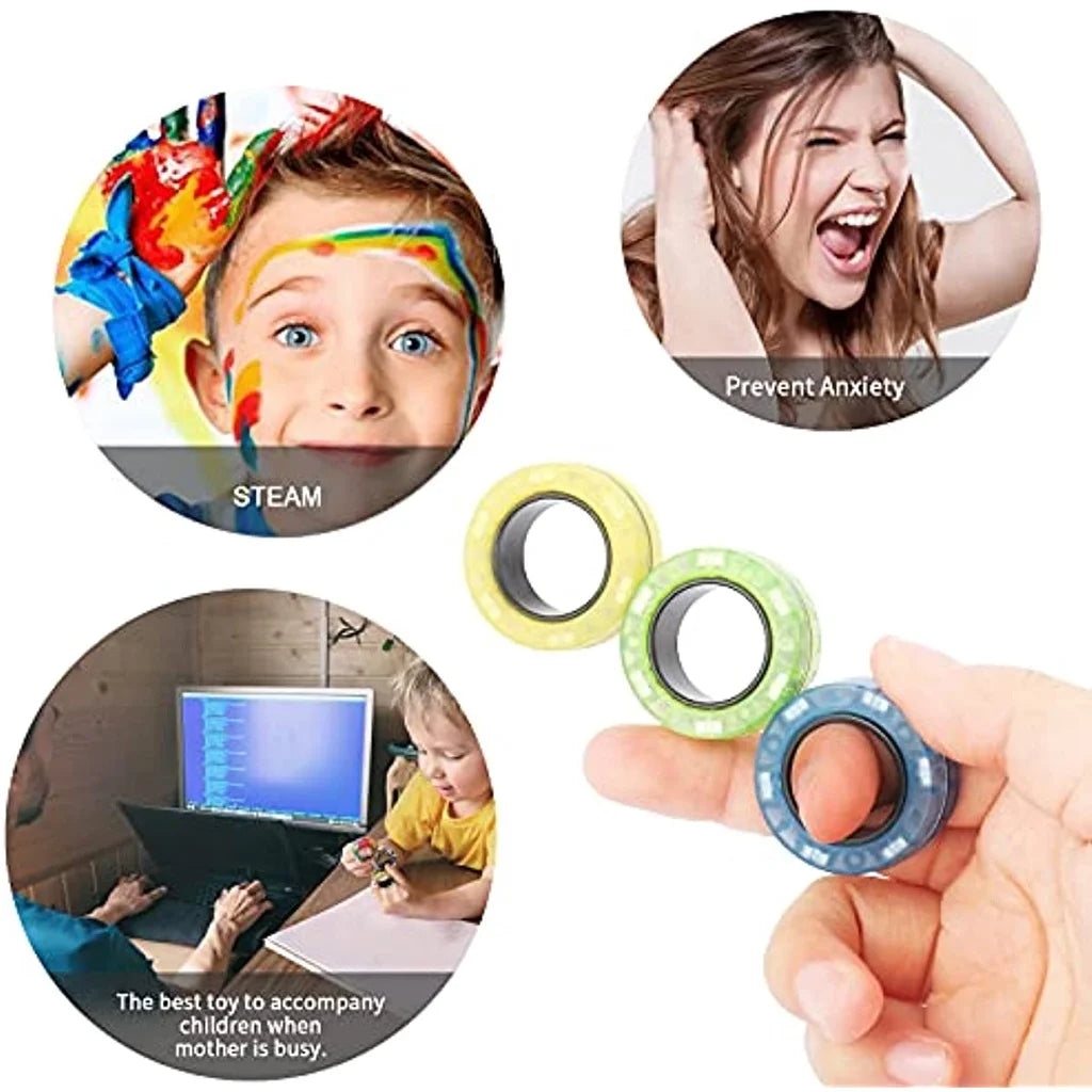 🌀 Magnetic Rings Fidget Trio