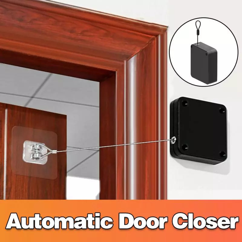 Adjustable Automatic Door Closer with Sensor: Punch-Free, Surface Mount, Effortless Home Improvement Door Bracket Closer.