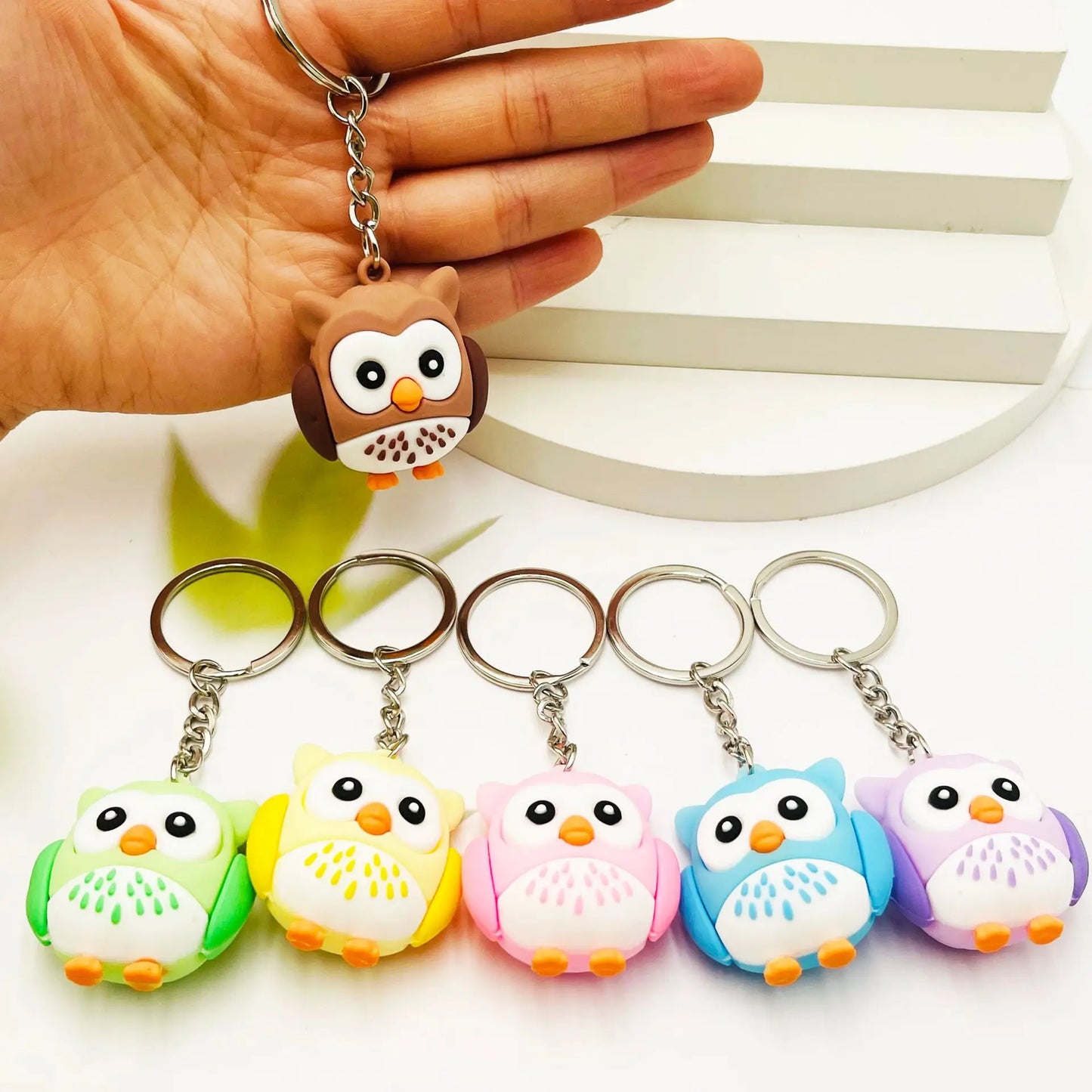 🦉🔑 Whimsical Owl Charm Keychain: Adorable Elegance