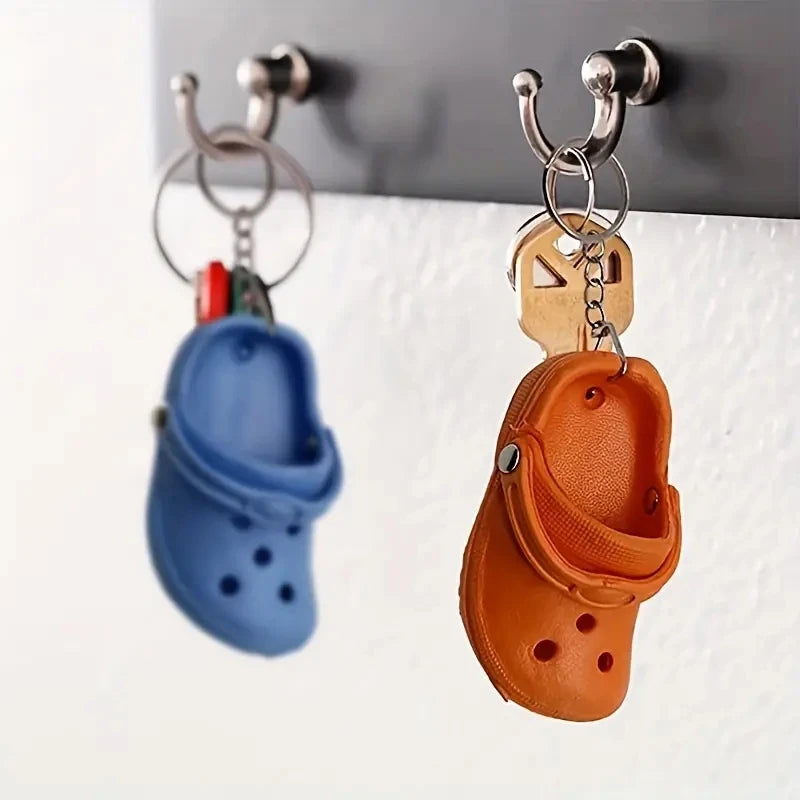 ✨ Silicone Sole Charm: 3D Slipper Keychain 🗝️