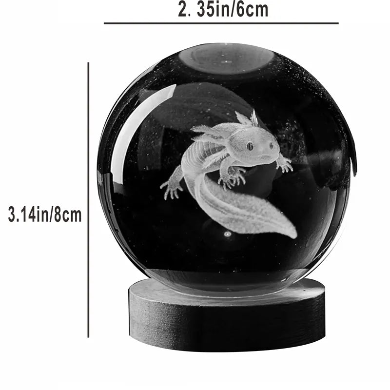 🌙 Axolotl Crystal Nightlight: Whimsical Illumination