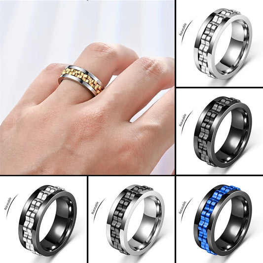 Stainless Steel Rotating Gear Ring: Engineered Elegance for Men